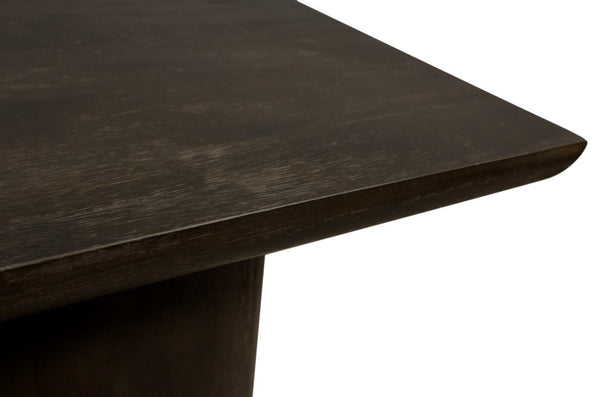 HomeRoots 24" Rustic Dark Brown Distressed Solid Wood Pedestal End Table - Versatile, Durable & Stylish Decor 605350