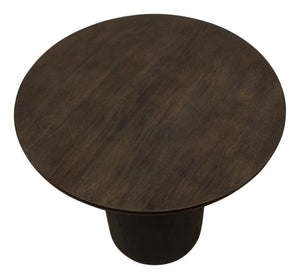 HomeRoots 24" Dark Brown Distressed Solid Wood Round Pedestal End Table - Rustic Charm for Any Space 605351