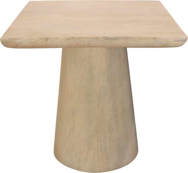 HomeRoots 24" Natural Distressed Solid Wood Pedestal End Table - Rustic Charm for Living Rooms & Bedrooms 605354