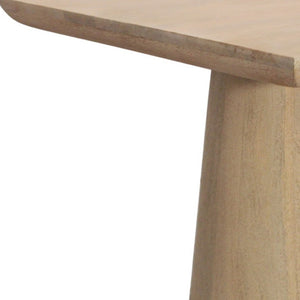 HomeRoots 24" Natural Distressed Solid Wood Pedestal End Table - Rustic Charm for Living Rooms & Bedrooms 605354