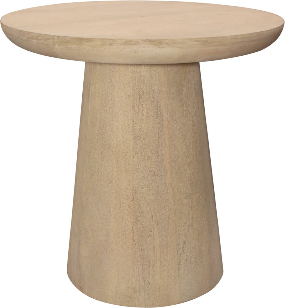 HomeRoots 24" Vintage-Inspired Distressed Solid Wood Round Pedestal End Table for Rustic Home Decor Charm 605355