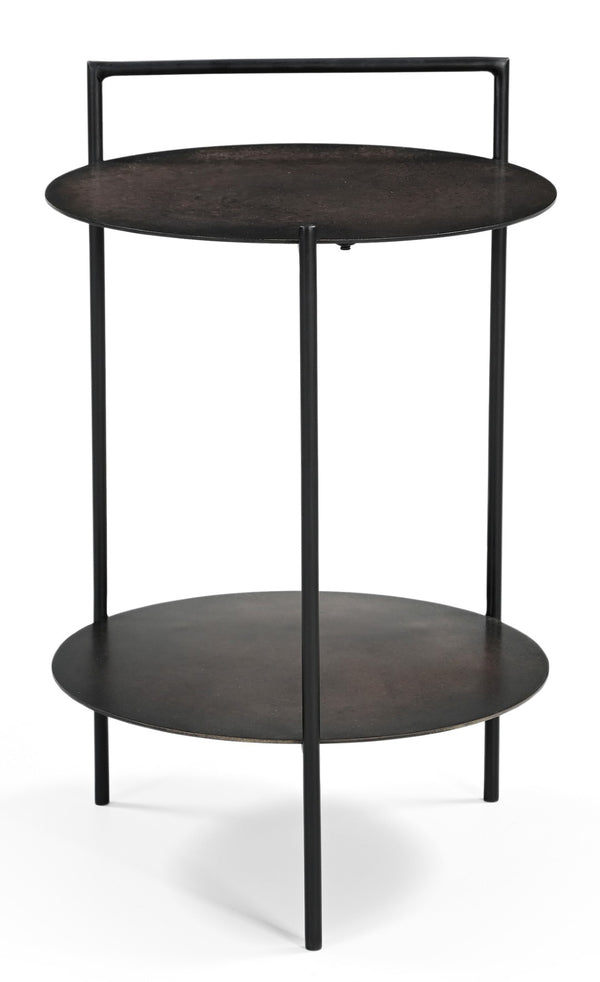 HomeRoots 22" Copper Iron Round End Table with Shelf - Stylish, Durable, Versatile Accent for Any Space! 605359