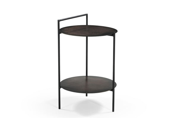 HomeRoots 22" Copper Iron Round End Table with Shelf - Stylish, Durable, Versatile Accent for Any Space! 605359
