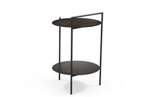 HomeRoots 22" Copper Iron Round End Table with Shelf - Stylish, Durable, Versatile Accent for Any Space! 605359