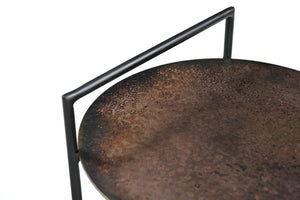 HomeRoots 22" Copper Iron Round End Table with Shelf - Stylish, Durable, Versatile Accent for Any Space! 605359