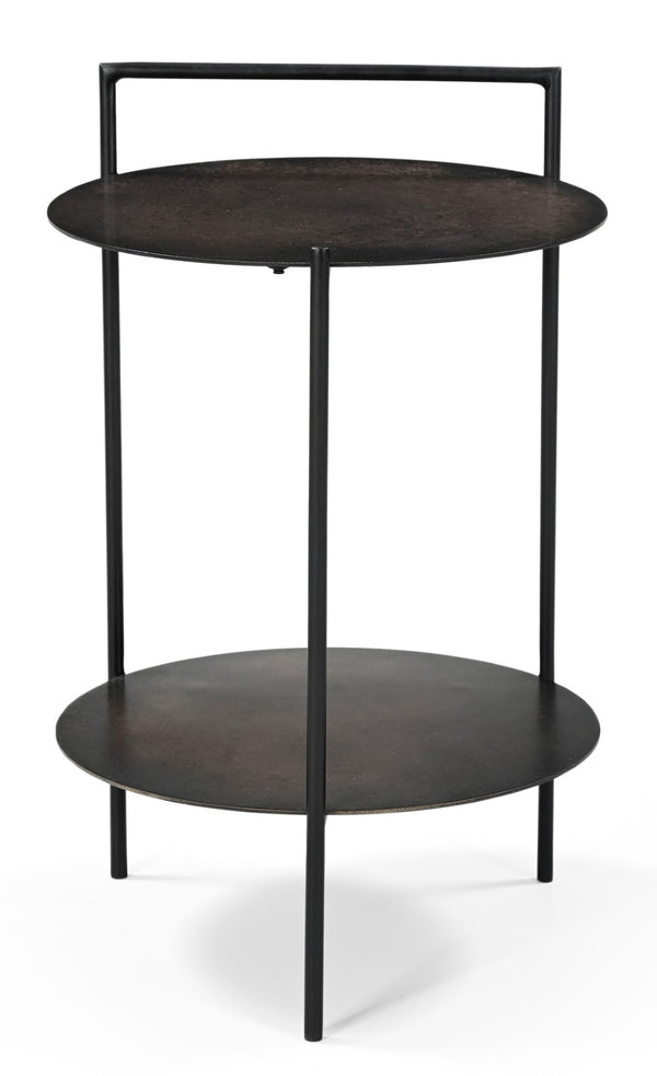 HomeRoots 22" Copper Iron Round End Table with Shelf - Stylish, Durable, Versatile Accent for Any Space! 605359