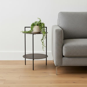 HomeRoots 22" Copper Iron Round End Table with Shelf - Stylish, Durable, Versatile Accent for Any Space! 605359