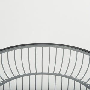 HomeRoots Set of Two Modern Round Drum End Tables with Clear Glass Tops and Stylish Black Wire Bases 605375