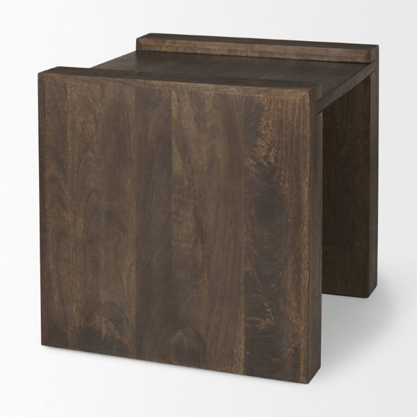 22 Inch Solid Wood Tray Table in Espresso Finish for Living Room or Bedroom