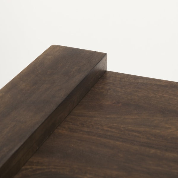 22 Inch Solid Wood Tray Table in Espresso Finish for Living Room or Bedroom