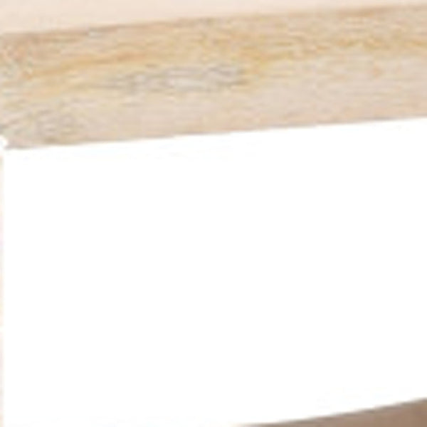 HomeRoots 65" Antiqued White Solid Wood High-Top Bar Table - Handcrafted Vintage Style for Home & Commercial Use 605388