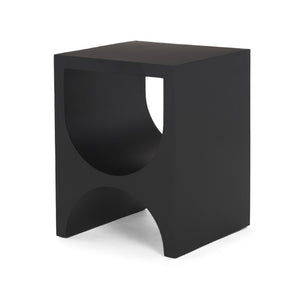 HomeRoots 22 Inch Iron Sled Base Square Side Table Modern Accent for Living Room Decor 605390