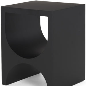 22 Inch Iron Sled Base Square Side Table Modern Accent for Living Room Decor