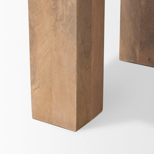 22 Inch Solid Wood Square Side Table with Rustic Distressed Finish for Living Room