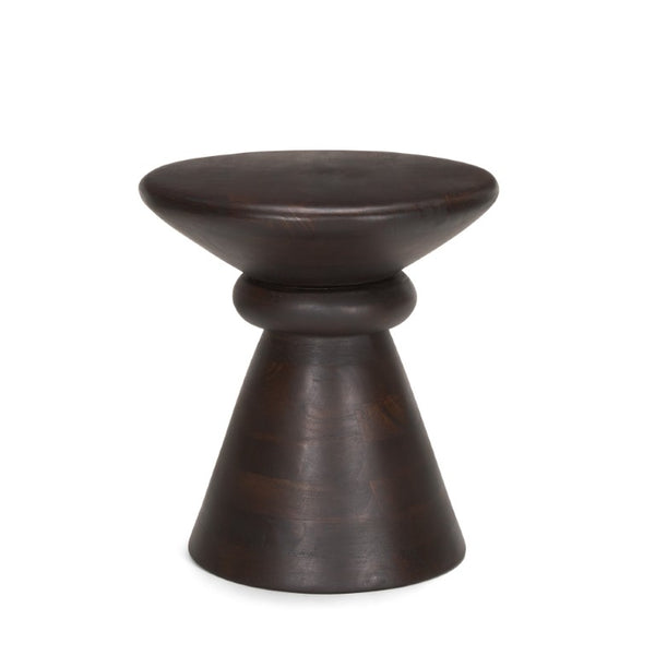 18 Inch Solid Wood Round Pedestal End Table Compact Accent for Living Room or Bedroom