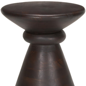 18 Inch Solid Wood Round Pedestal End Table Compact Accent for Living Room or Bedroom