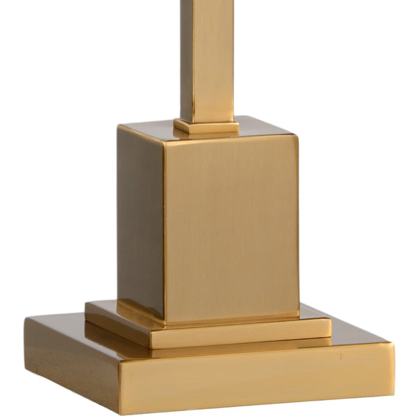 Wildwood Park Avenue Lamp — Tarnished Brass Drum Shade With Clear Acrylic Rods, Timeless Square Base Glow 60540