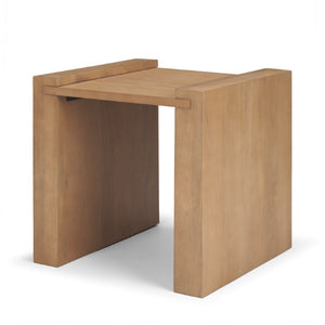 HomeRoots 22 Inch Solid Wood Sled Base Square Side Table for Modern Living Room Decor 605405