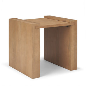 22 Inch Solid Wood Sled Base Square Side Table for Modern Living Room Decor