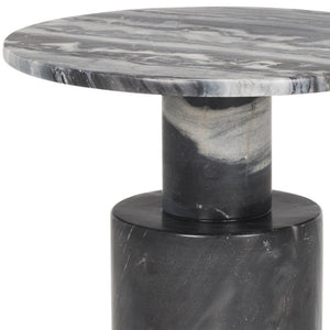 16 Inch Stone and Wood Accent Tray Table Modern Living Room Decor Surface