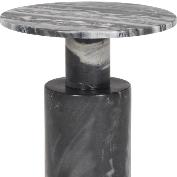 16 Inch Stone and Wood Accent Tray Table Modern Living Room Decor Surface