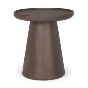HomeRoots 19 Inch Solid Wood Accent Tray Table Rich Dark Finish Versatile Living Room Side Piece 605407