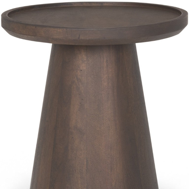 HomeRoots 19 Inch Solid Wood Accent Tray Table Rich Dark Finish Versatile Living Room Side Piece 605407