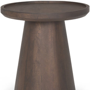 19 Inch Solid Wood Accent Tray Table Rich Dark Finish Versatile Living Room Side Piece