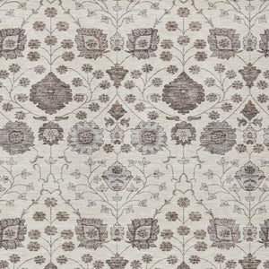 Homeroots 3' Stylish Black Brown Beige Floral Washable Area Rug For Indoor And Outdoor Spaces, Durable Design 5' X 8' Polyester 605426