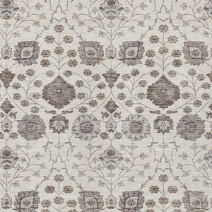 Homeroots 3' Stylish Black Brown Beige Floral Washable Area Rug For Indoor And Outdoor Spaces, Durable Design 8' X 10' Polyester 605428