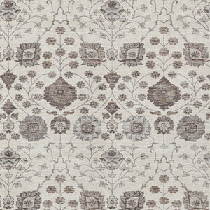 Homeroots 3' Stylish Black Brown Beige Floral Washable Area Rug For Indoor And Outdoor Spaces, Durable Design 9' X 12' Polyester 605429