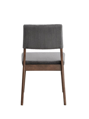 English Elm Seda Gray Corduroy Dining Side Chair Set of 2 – Scandinavian Walnut Frame, Padded Seat & Back Comfort B2726P287557