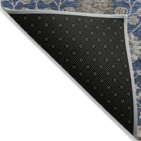 Homeroots 3' Stylish Black Brown Beige Floral Washable Area Rug For Indoor And Outdoor Spaces, Durable Design 5' X 8' Polyester 605432