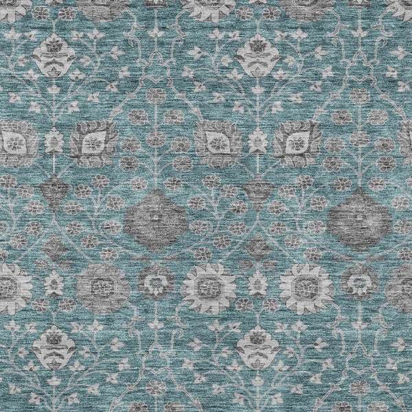 Homeroots 3' Stylish Black Brown Beige Floral Washable Area Rug For Indoor And Outdoor Spaces, Durable Design 3' X 5' Polyester 605437