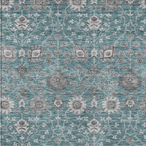 Homeroots 3' Stylish Black Brown Beige Floral Washable Area Rug For Indoor And Outdoor Spaces, Durable Design 5' X 8' Polyester 605438