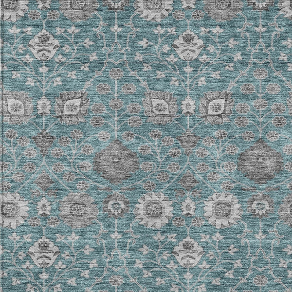 Homeroots 3' Stylish Black Brown Beige Floral Washable Area Rug For Indoor And Outdoor Spaces, Durable Design 5' X 8' Polyester 605438