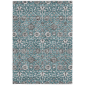 Homeroots 3' Stylish Black Brown Beige Floral Washable Area Rug For Indoor And Outdoor Spaces, Durable Design 8' X 10' Polyester 605440