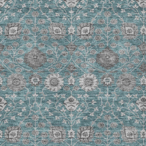 Homeroots 3' Stylish Black Brown Beige Floral Washable Area Rug For Indoor And Outdoor Spaces, Durable Design 9' X 12' Polyester 605441