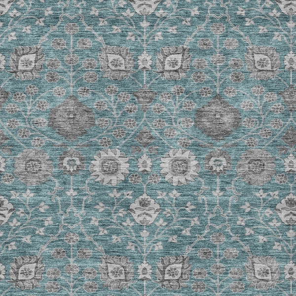 Homeroots 3' Stylish Black Brown Beige Floral Washable Area Rug For Indoor And Outdoor Spaces, Durable Design 9' X 12' Polyester 605441