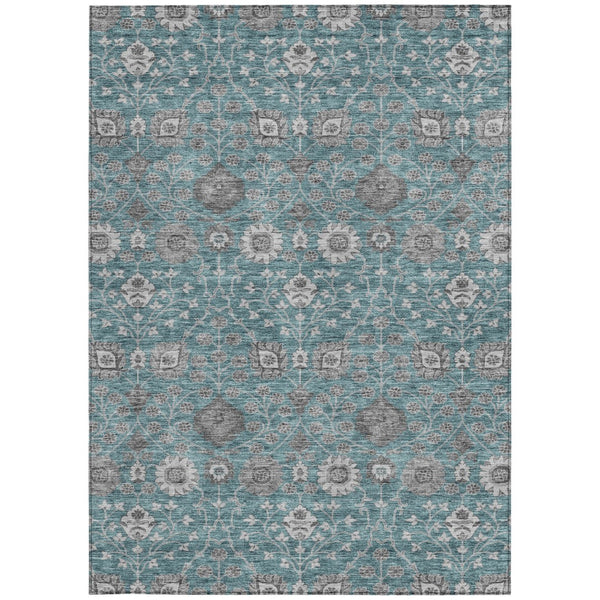 Homeroots 3' Stylish Black Brown Beige Floral Washable Area Rug For Indoor And Outdoor Spaces, Durable Design 10' X 14' Polyester 605442