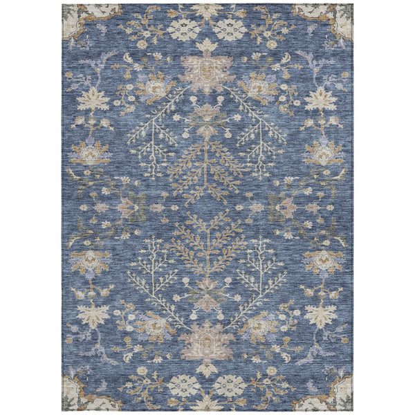 Homeroots 3' Floral Washable Area Rug In Artichoke Green, Brown, And Beige For Indoor Or Outdoor Spaces 8' X 10' Polyester 605458
