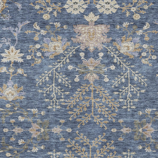 Homeroots 3' Floral Washable Area Rug In Artichoke Green, Brown, And Beige For Indoor Or Outdoor Spaces 9' X 12' Polyester 605459