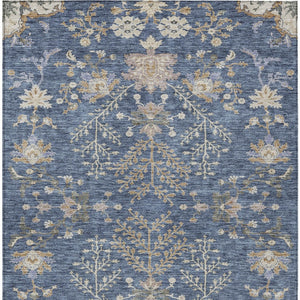 Homeroots 3' Floral Washable Area Rug In Artichoke Green, Brown, And Beige For Indoor Or Outdoor Spaces 10' X 14' Polyester 605460
