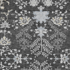 Homeroots 3' Floral Washable Area Rug In Artichoke Green, Brown, And Beige For Indoor Or Outdoor Spaces 8' X 10' Polyester 605464