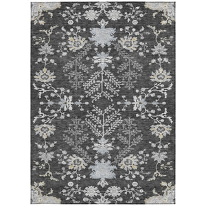 Homeroots 3' Floral Washable Area Rug In Artichoke Green, Brown, And Beige For Indoor Or Outdoor Spaces 10' X 14' Polyester 605466