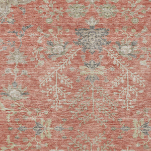 Homeroots 3' Floral Washable Area Rug In Artichoke Green, Brown, And Beige For Indoor Or Outdoor Spaces 10' X 14' Polyester 605472