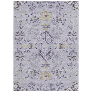 Homeroots 3' Floral Washable Area Rug In Artichoke Green, Brown, And Beige For Indoor Or Outdoor Spaces 5' X 8' Polyester 605480