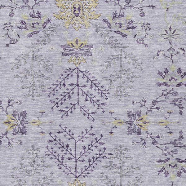 Homeroots 3' Floral Washable Area Rug In Artichoke Green, Brown, And Beige For Indoor Or Outdoor Spaces 5' X 8' Polyester 605480