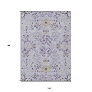 Homeroots 3' Floral Washable Area Rug In Artichoke Green, Brown, And Beige For Indoor Or Outdoor Spaces 9' X 12' Polyester 605483