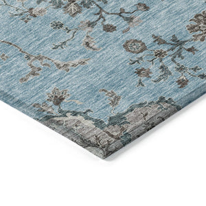 Homeroots 3' Floral Washable Area Rug In Artichoke Green, Brown, And Beige For Indoor Or Outdoor Spaces 3' X 5' Polyester 605485